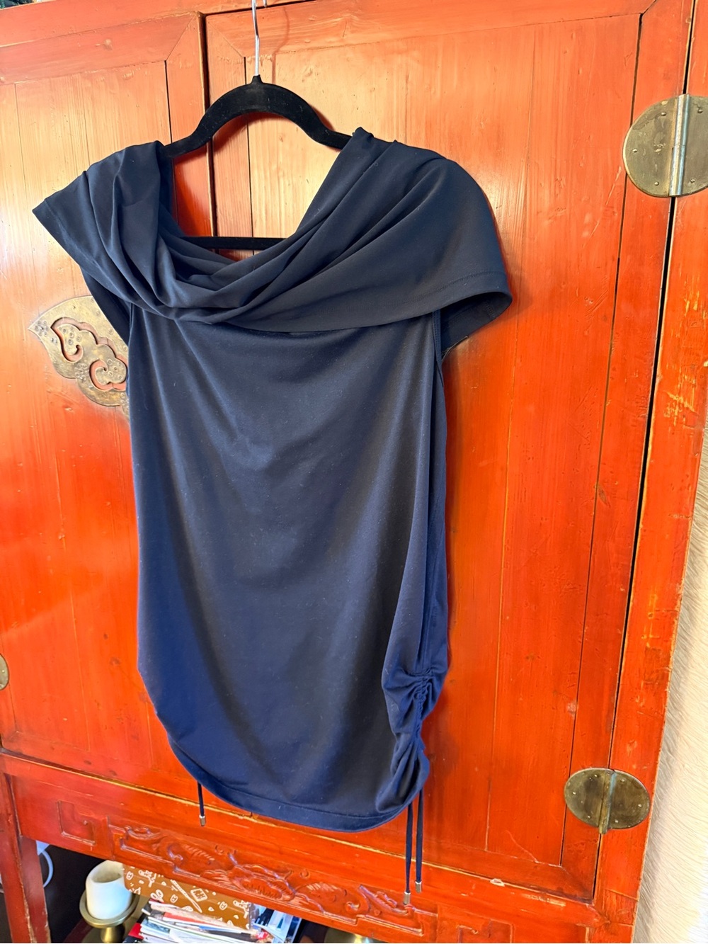 Katie K Sleeveless Tunic Off Shoulder / Cowl Neck Ruched Sides